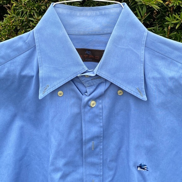 ETRO**100% Cotton Blue Shirt**Size 42 - Picture 3 of 7